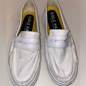 Cole Haan Women's Grandpro Rally White Canvas Court Sneakers Shoes Size 11B